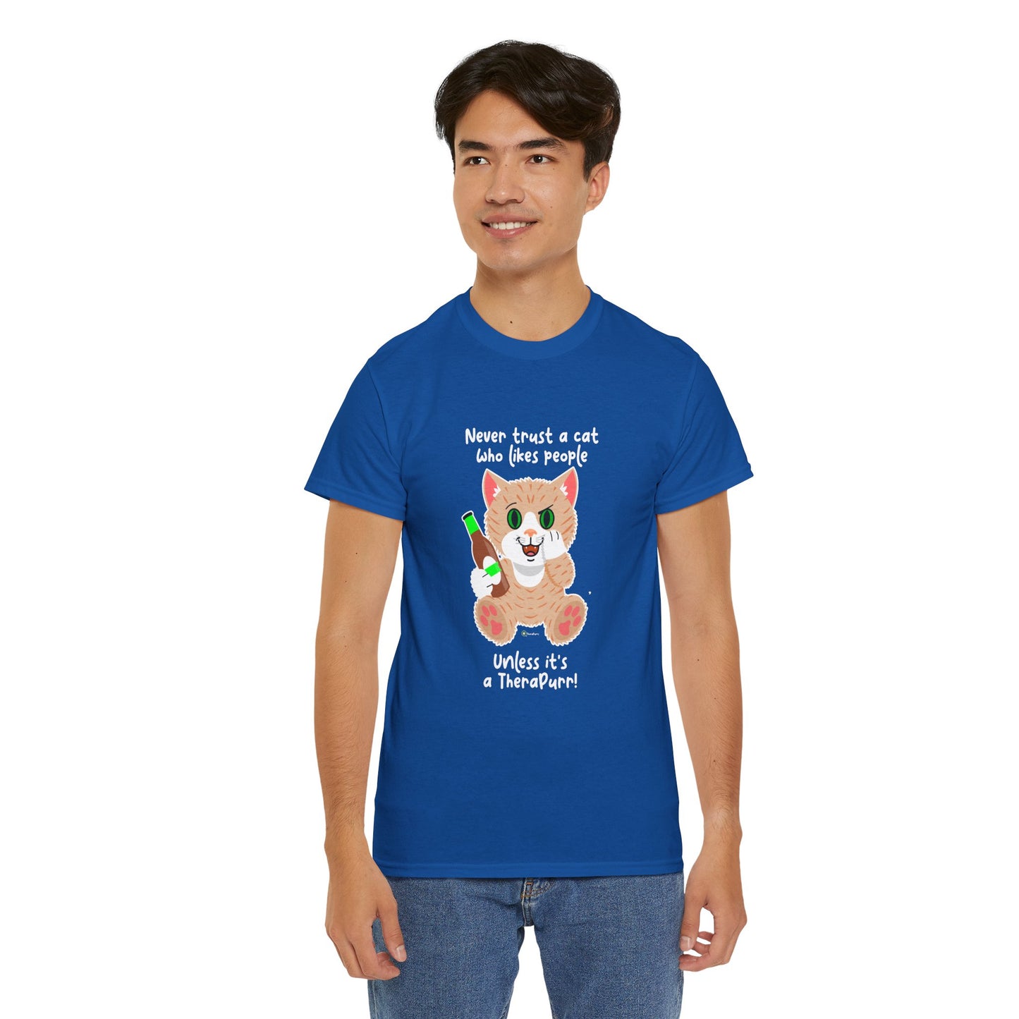 T-Shirt - SmartyCat - Never trust a cat who likes people - unless it's a TheraPurr!