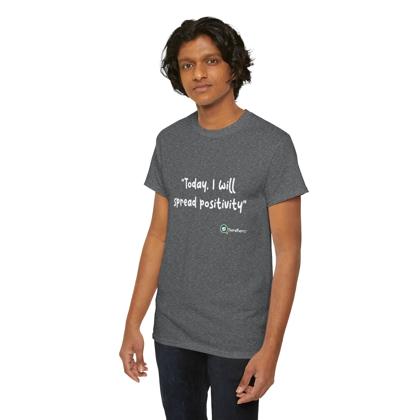 TheraPurrs Phrase T-Shirt - "Today, I will spread positivity"