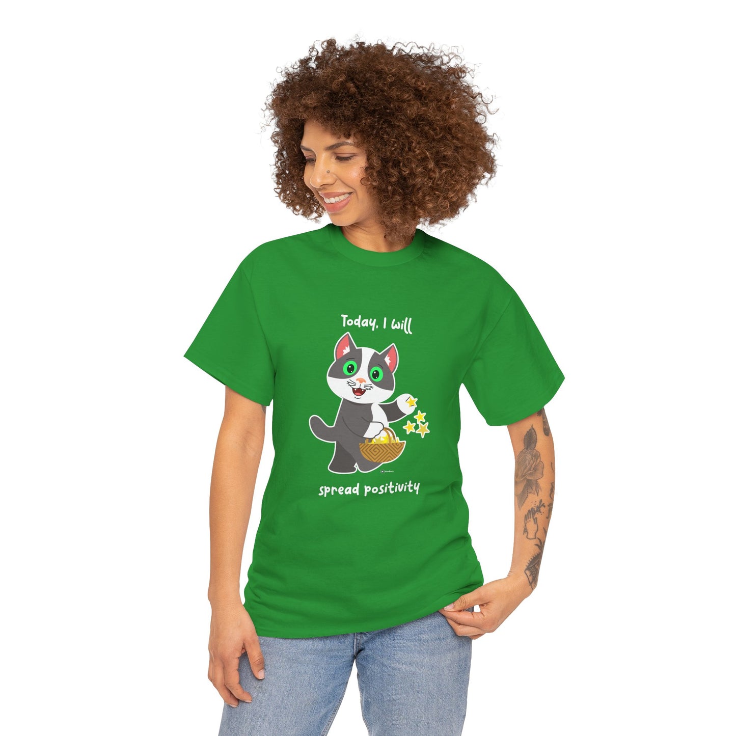 T-Shirt - PosiCat - Today, I will spread positivity