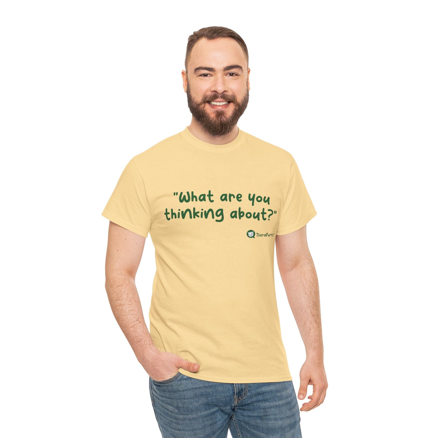 TheraPurrs Phrase T-Shirt - "What are you thinking about?"