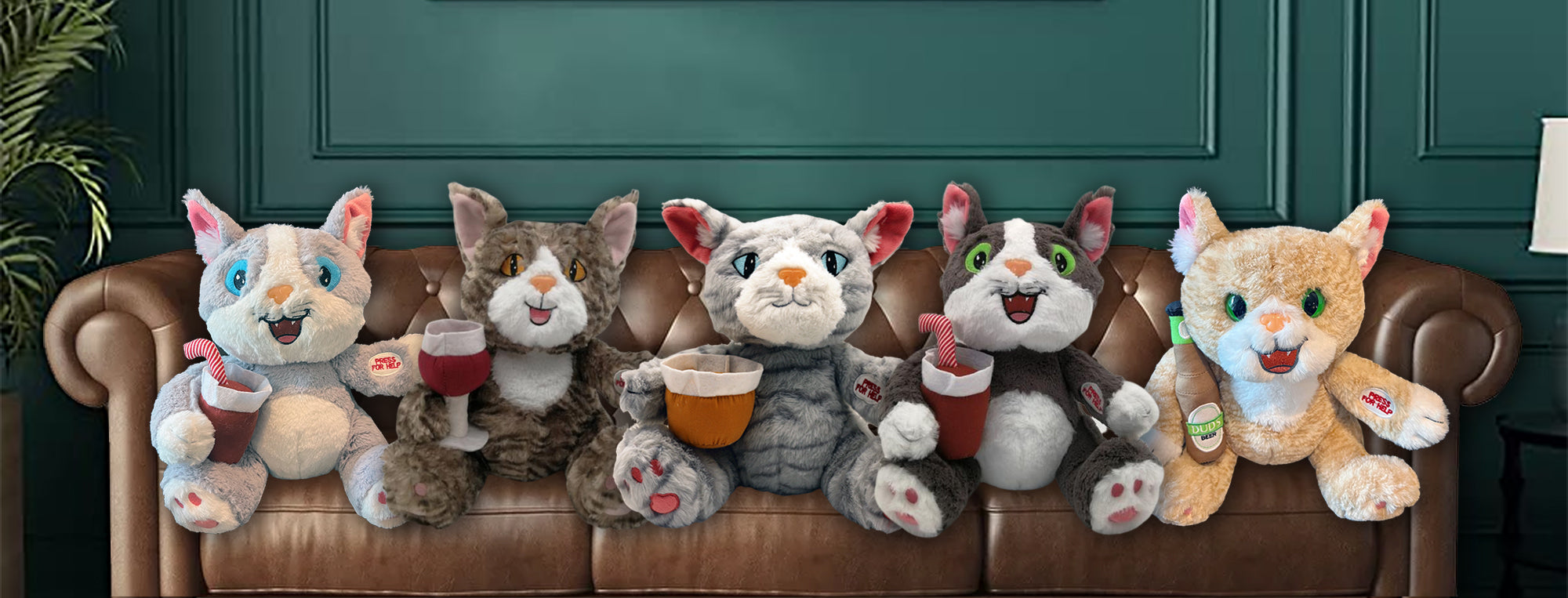 TheraPurrs Cats on Chesterfield Sofa