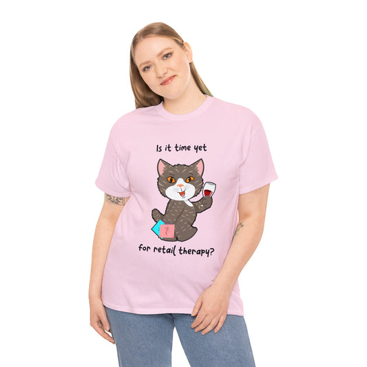 T-Shirt - HipaaCat - Is it time yet for retail therapy?