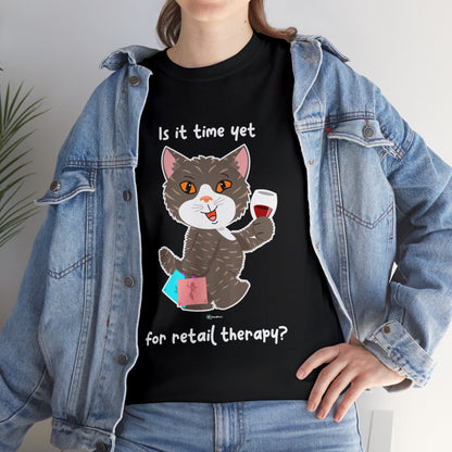 T-Shirt - HipaaCat - Is it time yet for retail therapy?