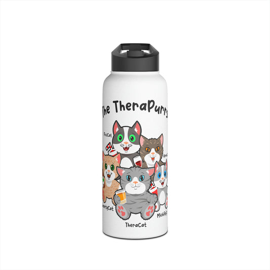 Water Bottle, Stainless Steel - TheraPurrs - 5 Cats