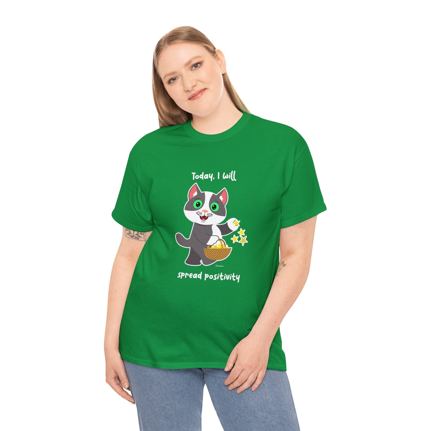 T-Shirt - PosiCat - Today, I will spread positivity