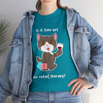 T-Shirt - HipaaCat - Is it time yet for retail therapy?