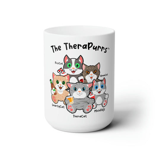Ceramic Mug 15oz - TheraPurrs - 5 Cats