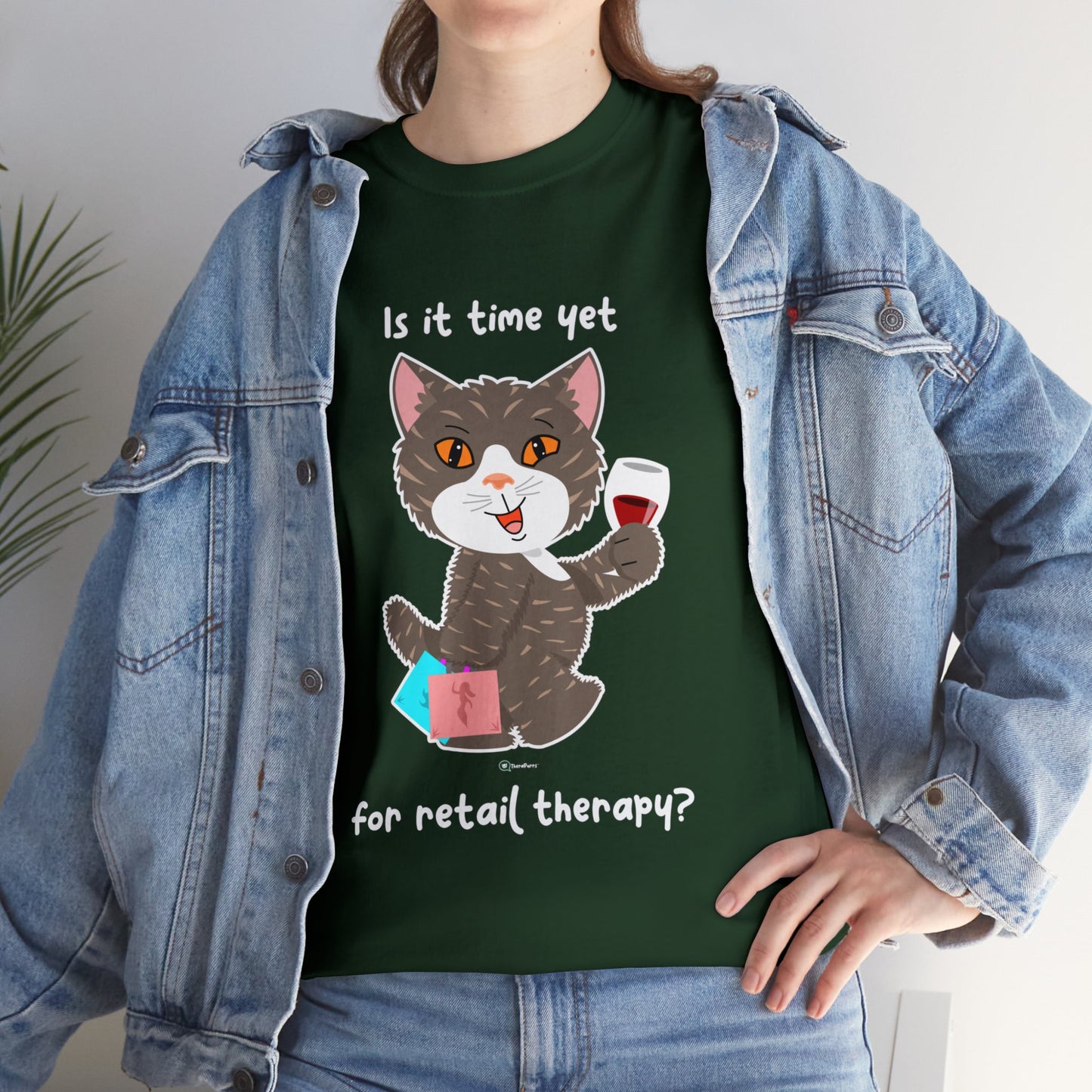 T-Shirt - HipaaCat - Is it time yet for retail therapy?