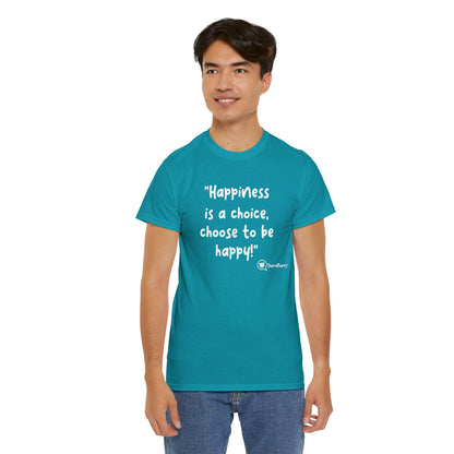 TheraPurrs Phrase T-Shirt - "Happiness is a choice.  Choose to be happy!"