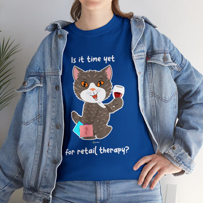 T-Shirt - HipaaCat - Is it time yet for retail therapy?