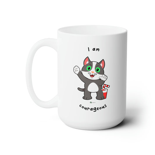 Ceramic Mug 15oz - PosiCat - I am courageous