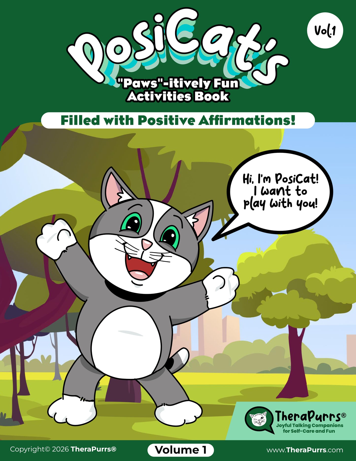 PosiCat's "Paws"-itively Fun Activities Book - Volume 1