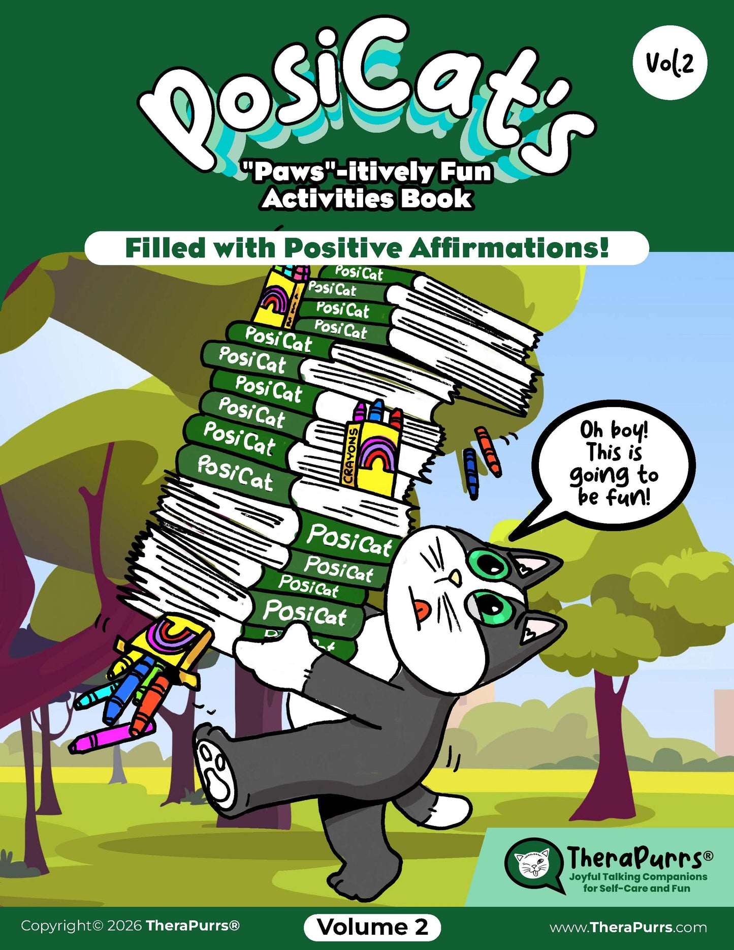 PosiCat's "Paws"-itively Fun Activities Book - Volume 2