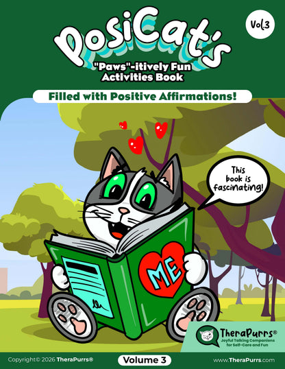 PosiCat's "Paws"-itively Fun Activities Book - Volume 3