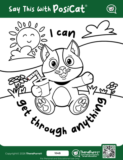 PosiCat's Printables - Activities Booklet 104: I can get through anything