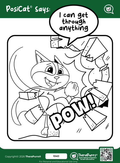 PosiCat's Printables - Activities Booklet 104: I can get through anything