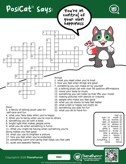 PosiCat's Printables - Activities Booklet 106: You're in control of your own happiness