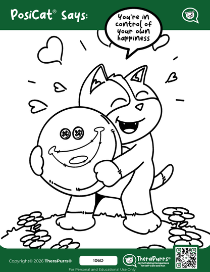 PosiCat's Printables - Activities Booklet 106: You're in control of your own happiness