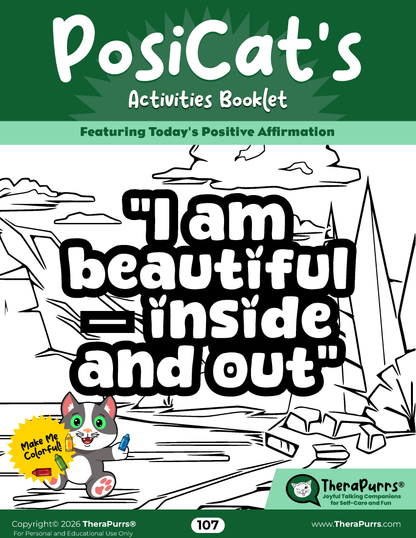 PosiCat's Printables - Activities Booklet 107: I am beautiful – Inside and out