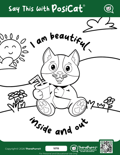 PosiCat's Printables - Activities Booklet 107: I am beautiful – Inside and out