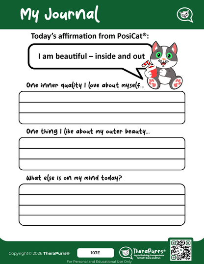 PosiCat's Printables - Activities Booklet 107: I am beautiful – Inside and out