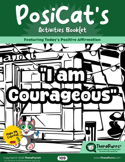 PosiCat's Printables - Activities Booklet 109: I am courageous