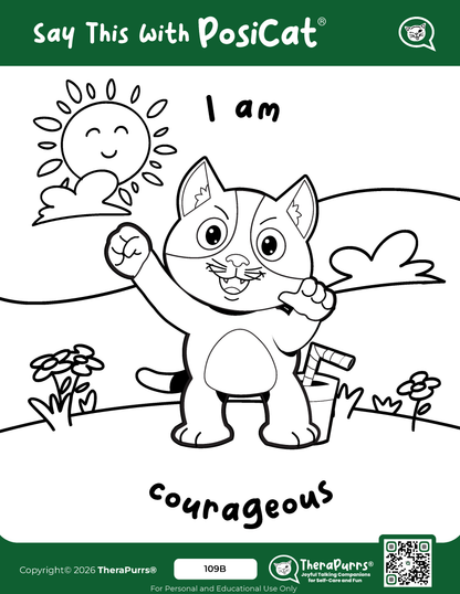 PosiCat's Printables - Activities Booklet 109: I am courageous