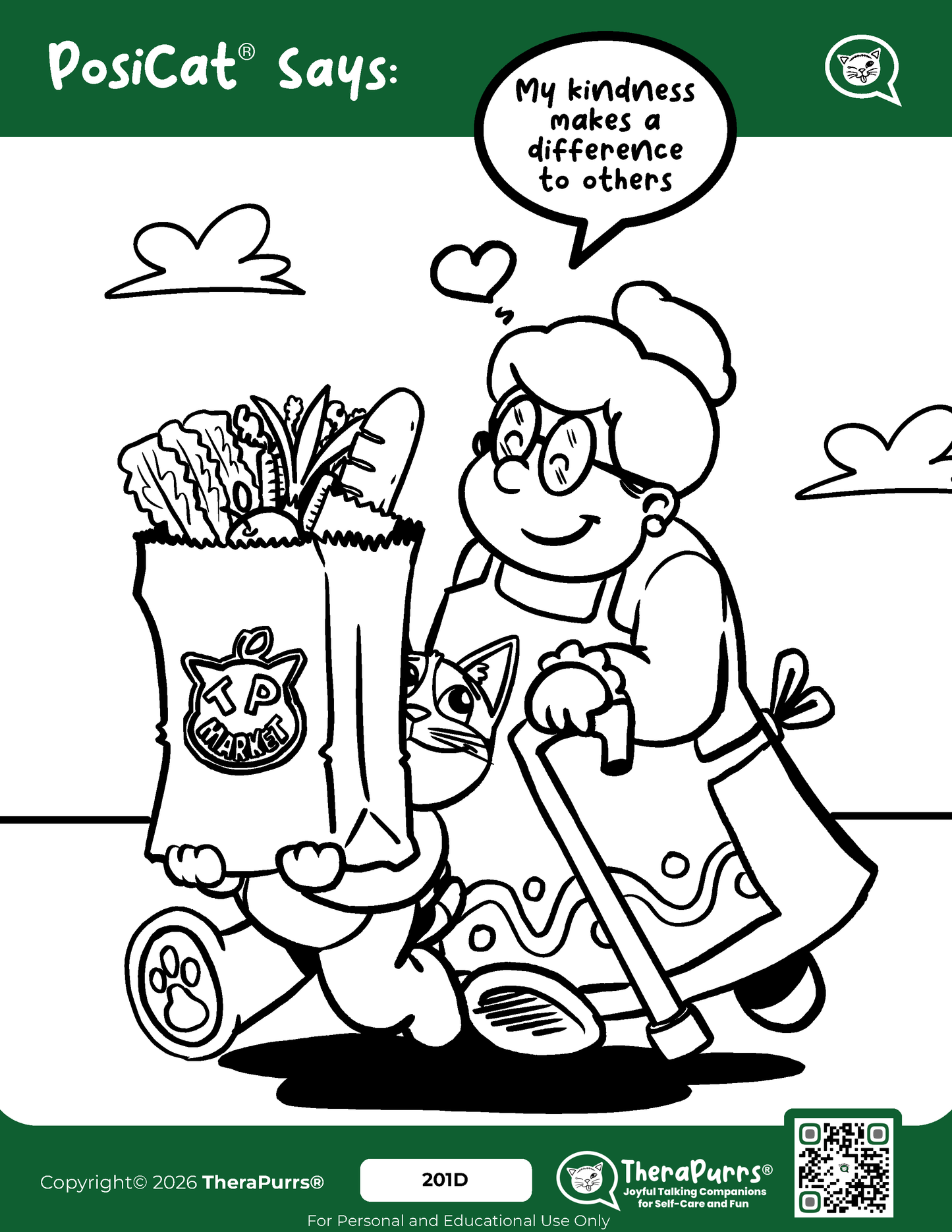 PosiCat's Printables - Activities Booklet 201: My kindness makes a difference to others
