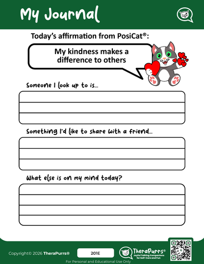PosiCat's Printables - Activities Booklet 201: My kindness makes a difference to others