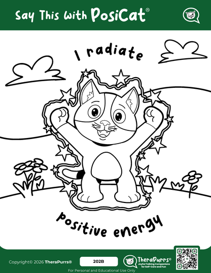 PosiCat's Printables - Activities Booklet 202: I radiate positive energy