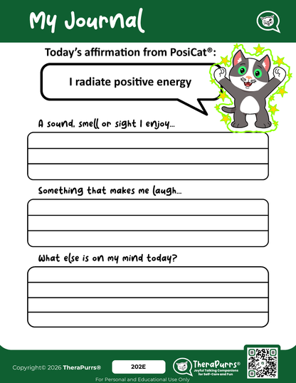 PosiCat's Printables - Activities Booklet 202: I radiate positive energy