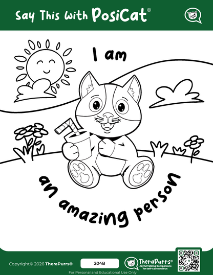 PosiCat's Printables - Activities Booklet 204: I am an amazing person