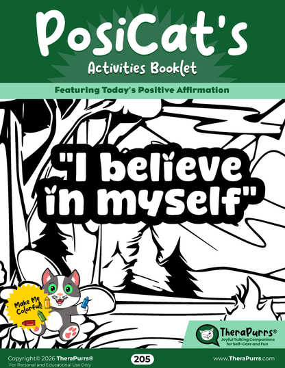 PosiCat's Printables - Activities Booklet 205: I believe in myself