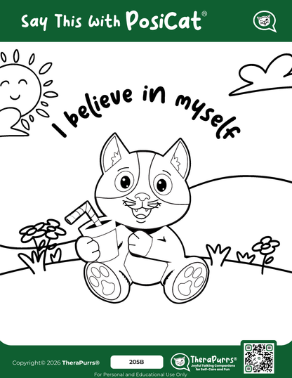 PosiCat's Printables - Activities Booklet 205: I believe in myself