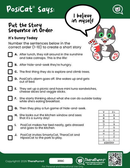 PosiCat's Printables - Activities Booklet 205: I believe in myself