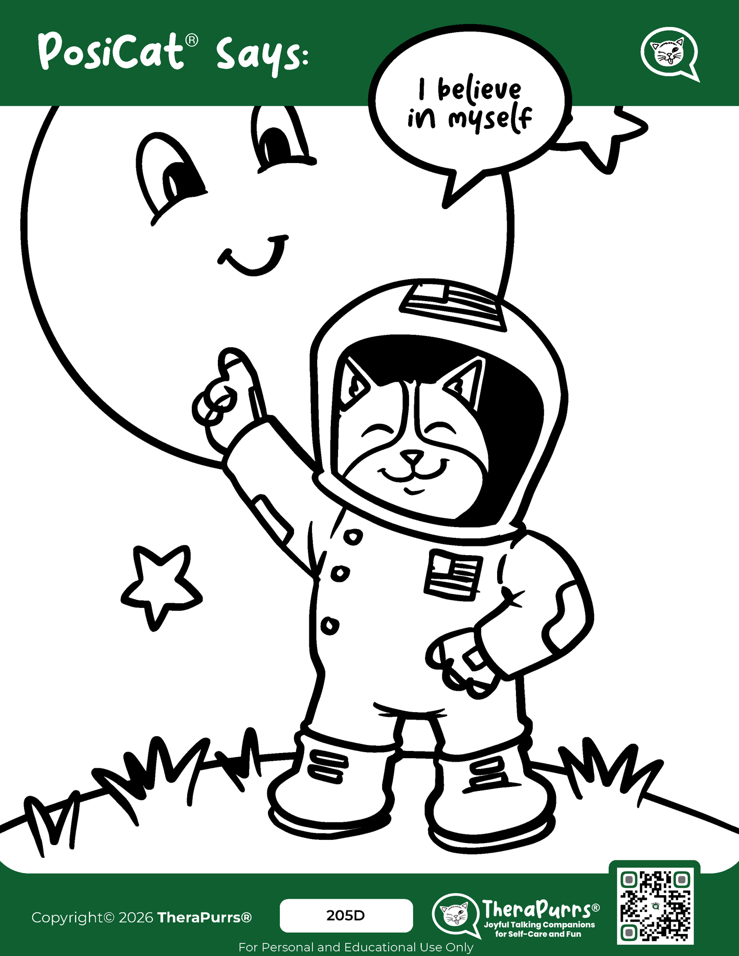 PosiCat's Printables - Activities Booklet 205: I believe in myself