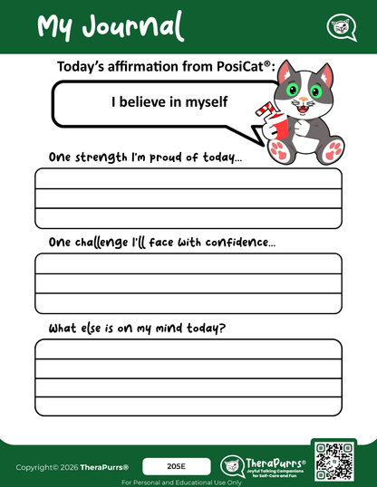 PosiCat's Printables - Activities Booklet 205: I believe in myself