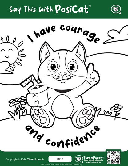 PosiCat's Printables - Activities Booklet 206: I have courage and confidence