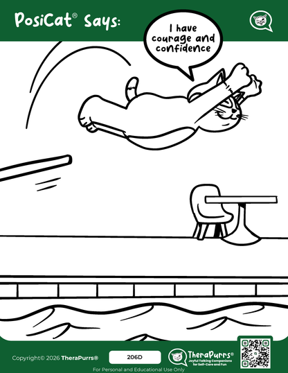 PosiCat's Printables - Activities Booklet 206: I have courage and confidence