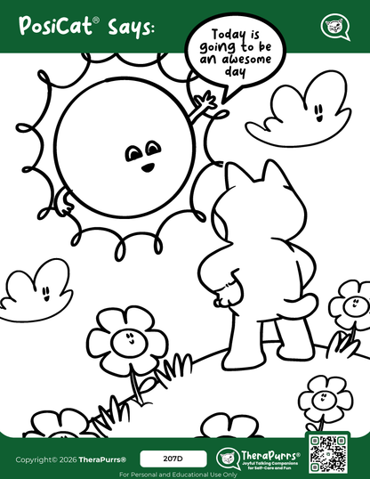 PosiCat's Printables - Activities Booklet 207: Today is going to be an awesome day