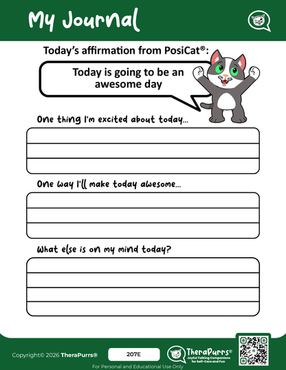 PosiCat's Printables - Activities Booklet 207: Today is going to be an awesome day