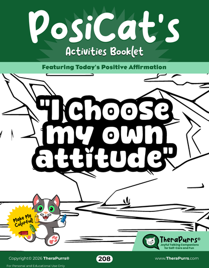 PosiCat's Printables - Activities Booklet 208: I choose my own attitude