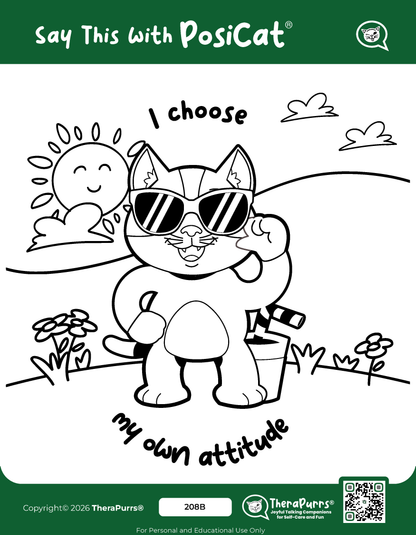 PosiCat's Printables - Activities Booklet 208: I choose my own attitude