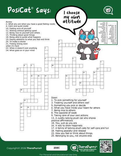 PosiCat's Printables - Activities Booklet 208: I choose my own attitude