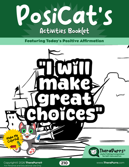PosiCat's Printables - Activities Booklet 210: I will make great choices