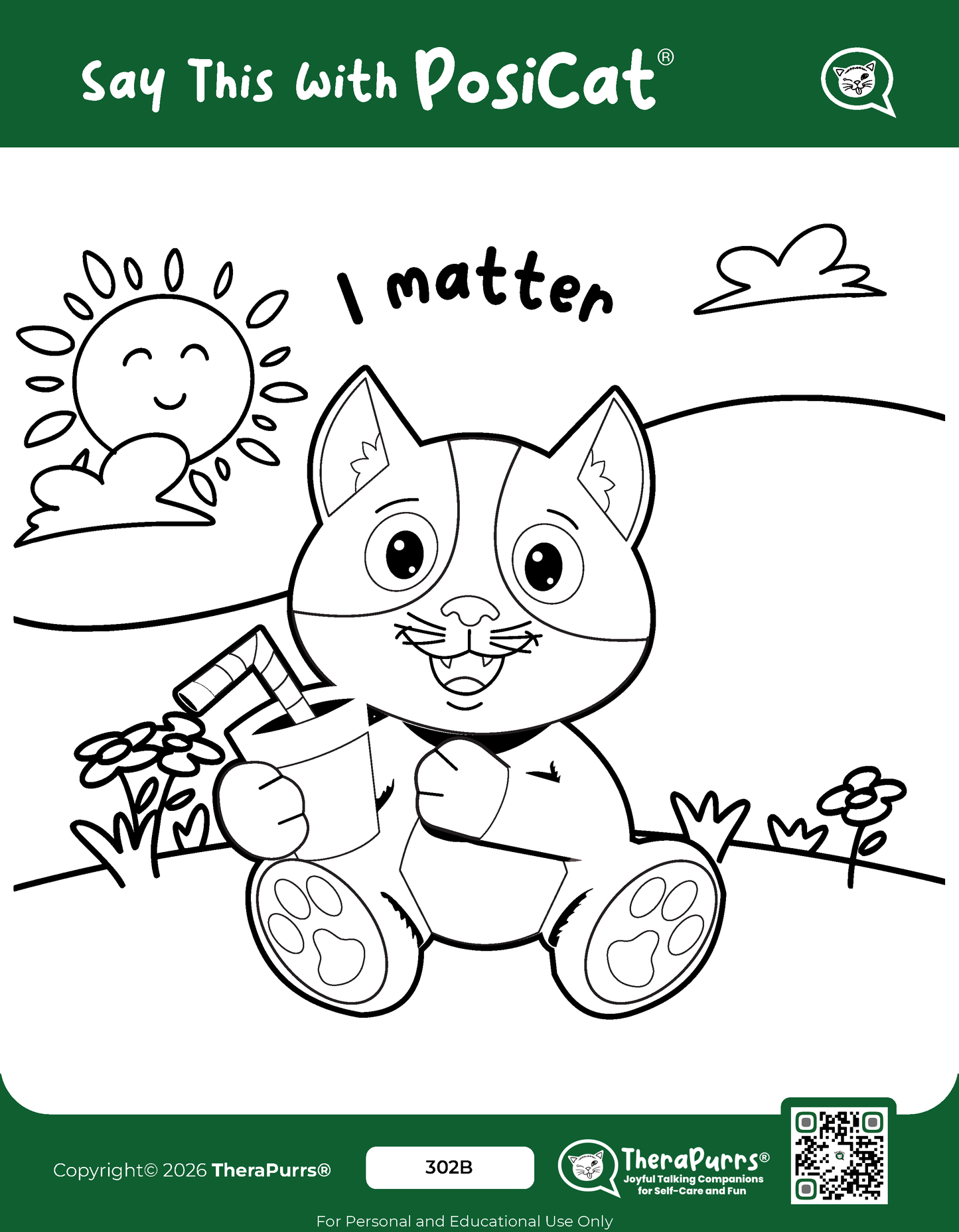 PosiCat's Printables - Activities Booklet 302: I matter