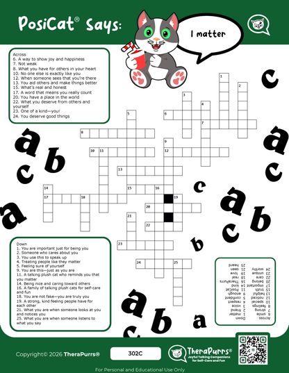 PosiCat's Printables - Activities Booklet 302: I matter