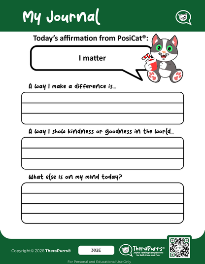 PosiCat's Printables - Activities Booklet 302: I matter