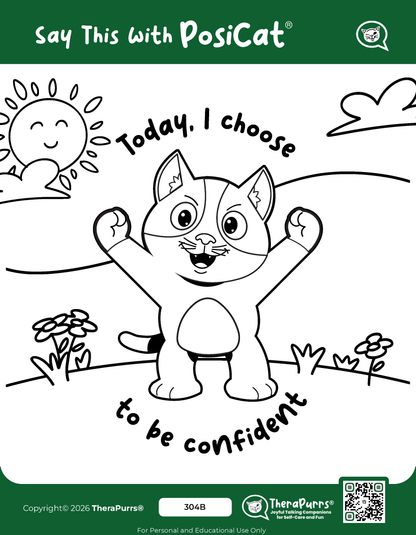 PosiCat's Printables - Activities Booklet 304: Today, I choose to be confident