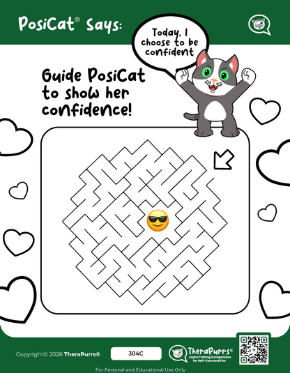 PosiCat's Printables - Activities Booklet 304: Today, I choose to be confident